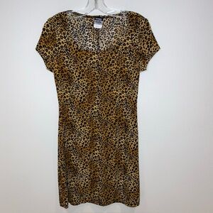 Vintage Knapp Studio California‎ Leopard Print Dress Size M Stretchy Trendy USA